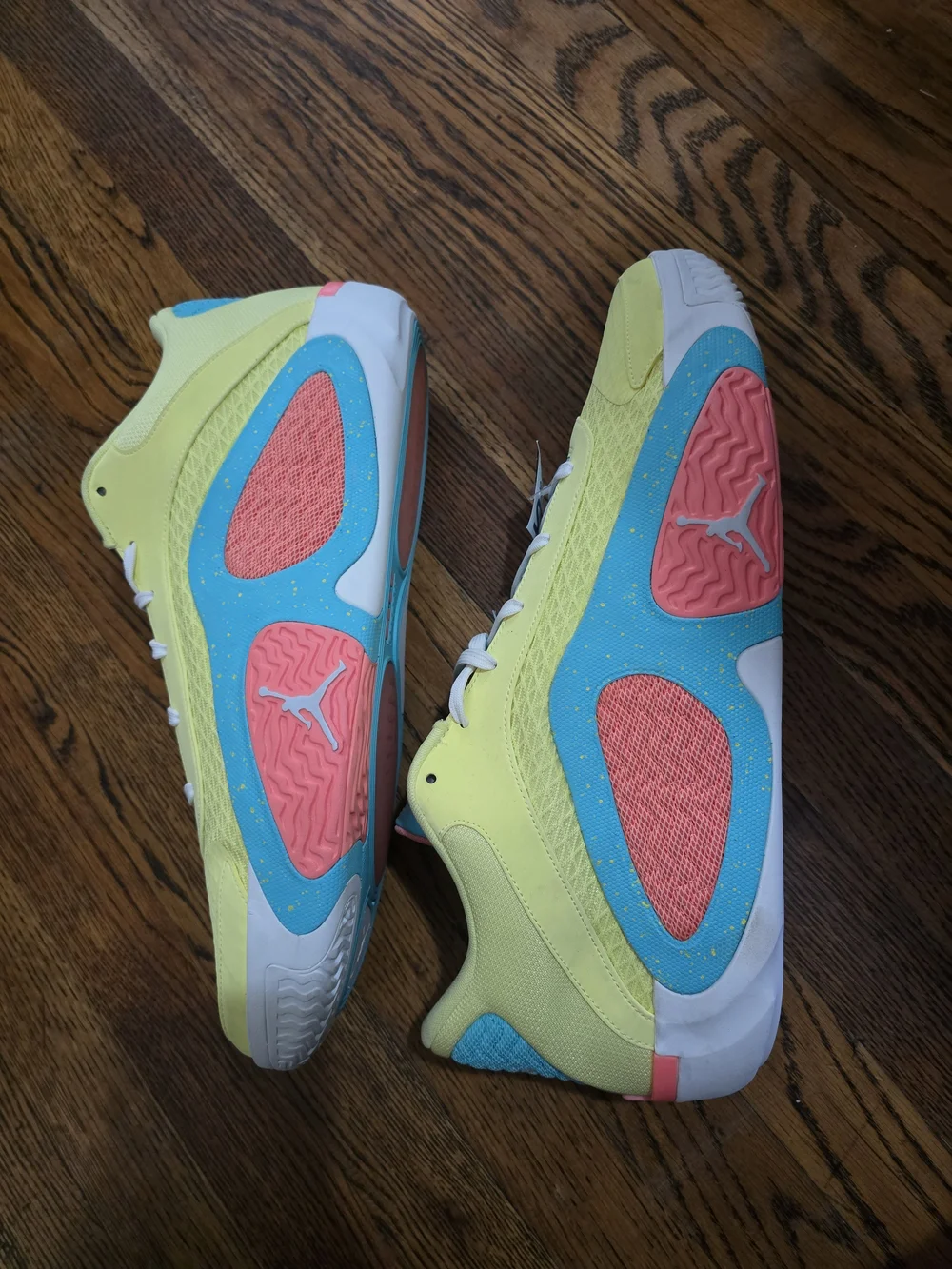 Jason Tatum2 Jordan Men's Sneakers in Yellow & Teal with Pink Accent